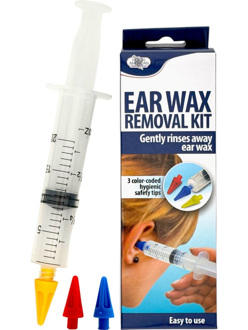 Gentle Ear Cleaning Kit JB7113 Reusable Ear Washer 3 Color Tips Hygiene Set